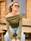 Lieke off-shoulder top | Tall | Olive