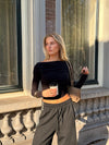 Lieke off shoulder top | Tall | Zwart
