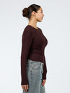Liza long sleeve top | Tall | Donkerbruin