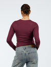 Liza long sleeve top | Tall | Bordeaux