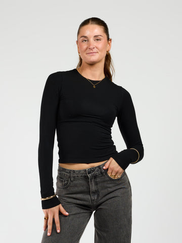 Liza long sleeve top | Black | Tall