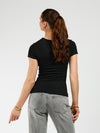 Liza short-sleeve top | Black | Tall