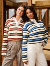 Maya Polo | Gestreept wit blauw | Tall