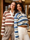 Maya Polo | Gestreept wit bordeaux | Tall