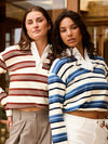 Maya Polo | Gestreept wit bordeaux | Tall