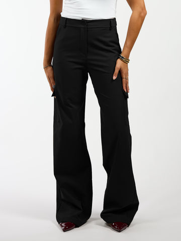 Mia | Cargo pants | Zwart | Tall