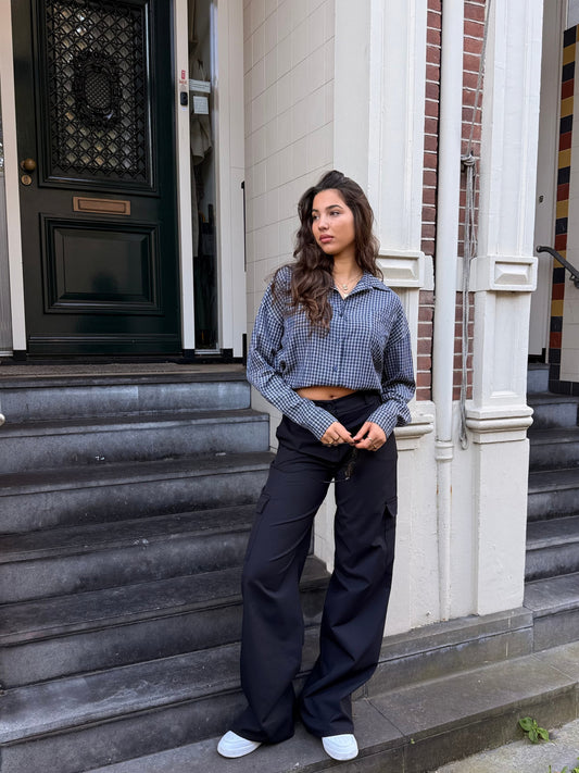 Mia | Cargo pants | Zwart | Tall