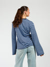 Nine Tee | Flared sleeve | Striped blue | Tall