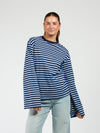 Nine Tee | Flared sleeve | Striped blue | Tall