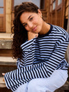 Nine Tee | Flared sleeve | Striped blue | Tall