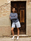 Nine Tee | Flared sleeve | Striped blue | Tall