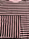 Nine Tee | Flared sleeve | Striped pink brown | Tall