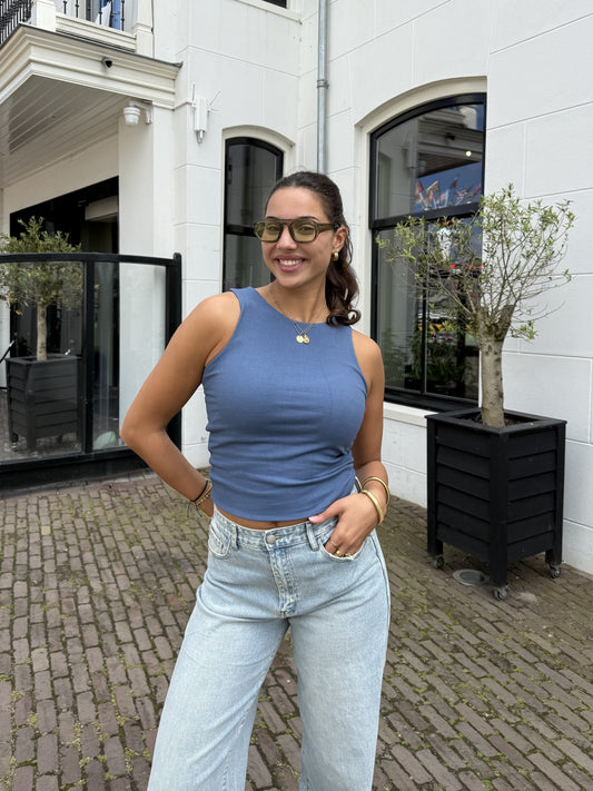 Noa Basic Tank Top | Blue | Tall