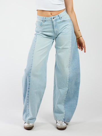 Olivia Balloon Jeans | Mid-waist | Mixed denim | Tall