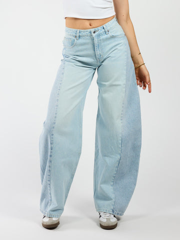 Olivia Balloon Jeans | Mid-waist | Mixed denim | Tall