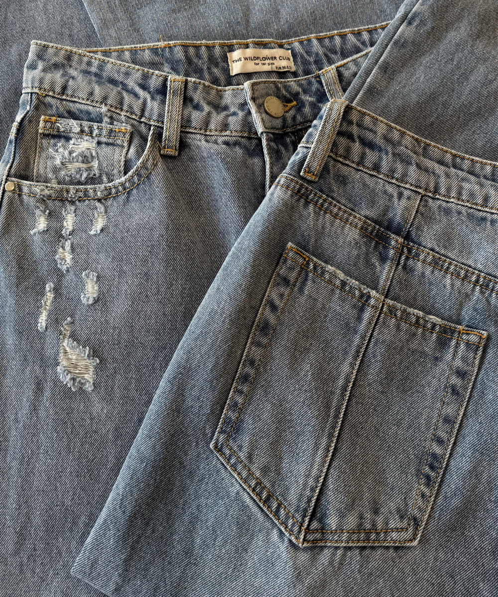 May Wide Leg Jeans | Blue | Tall