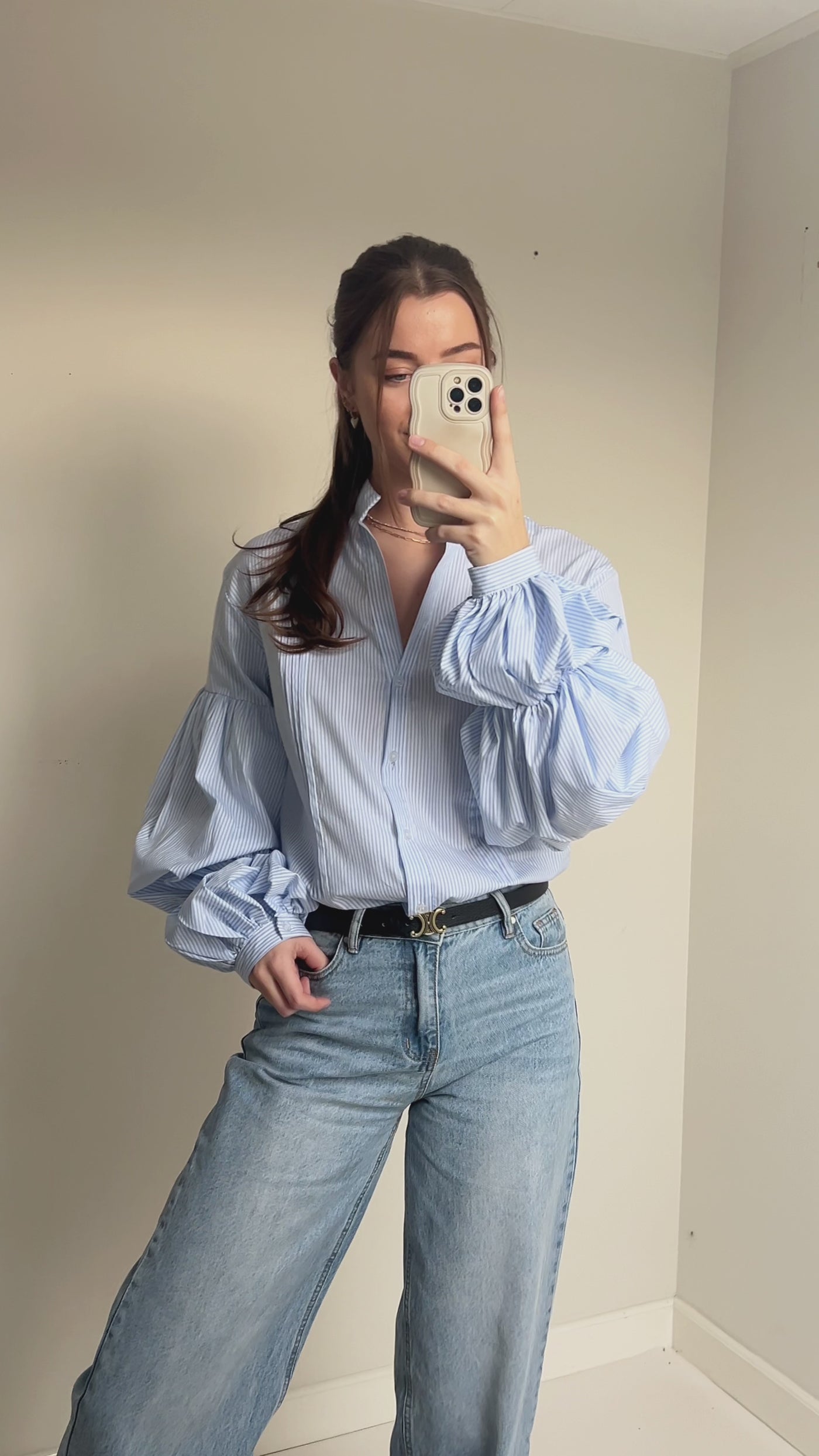 Lexie blouse met pofmouw | Tall | Zwart