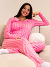 Nora pyjama pants | Co-ord set | Roze gestreept | Tall