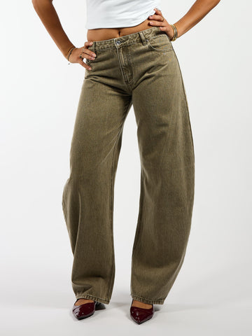 Rae Balloon Jeans | Mid-waist | Groen | Tall
