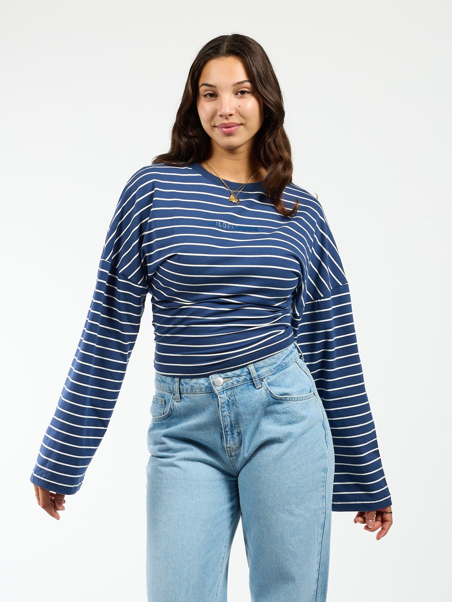 Sanna Tee | Navy gestreept | Tall