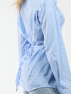 Semi-fitted blouse | Blue striped | Tall