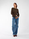 Nala top met knopen | Tall | Bruin
