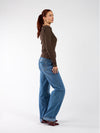 Nala top met knopen | Tall | Bruin