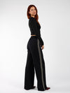 Izzy pants | Zwart met streep | Tall