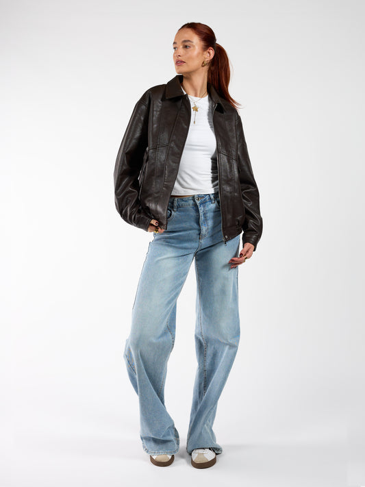 Loua oversized jacket | Donkerbruin | Tall