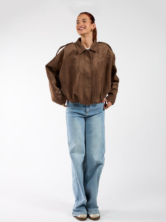Izabel suede jacket | Bruin | Tall