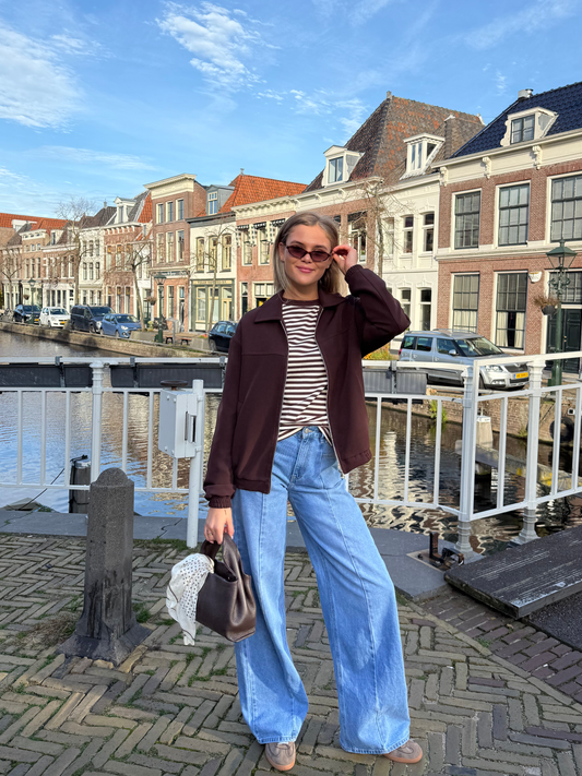 Lily jacket met kraag | Bruin | Tall