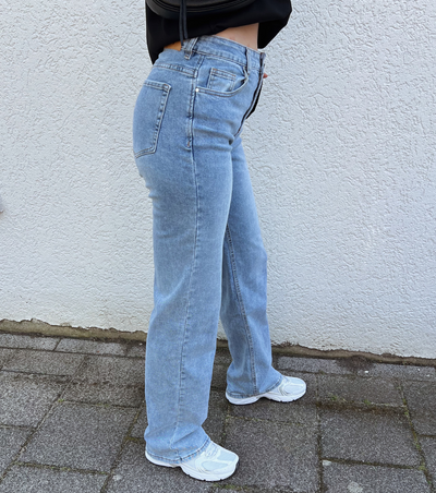 Maddy Wide Leg Jeans | Blue | Stretch | Tall