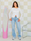 Nala top met knopen | Tall | Off-white