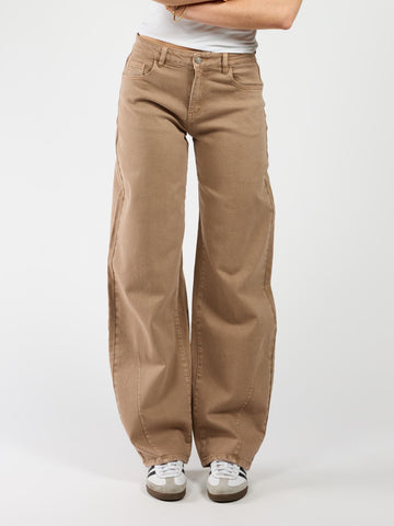 Zoey Barrel Jeans | Mid-waist | Mocha | Stretch | Tall