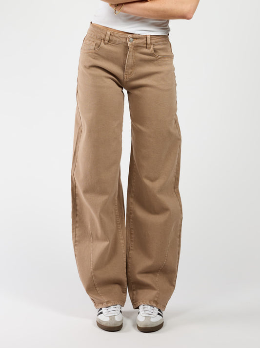Zoey Barrel Jeans | Mid-waist | Mokka | Stretch | Tall