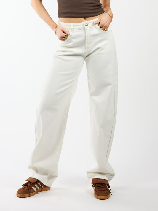 Zoey Barrel Jeans | Mid-waist | Wit | Tall