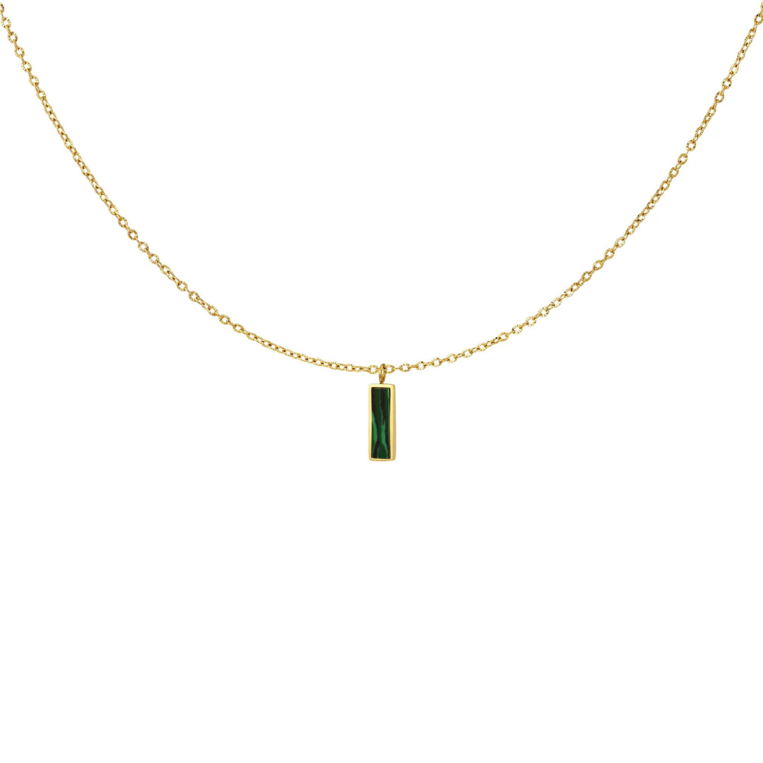 Necklace Green Charm