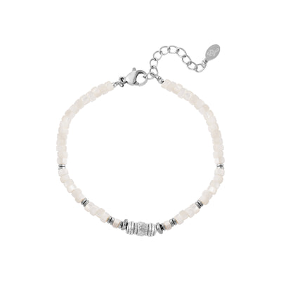 Armband White Beads