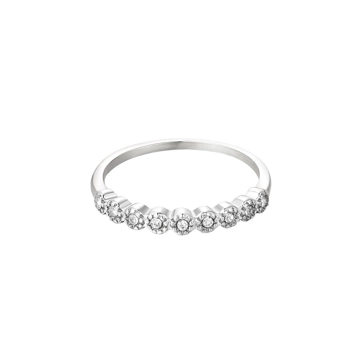 Zilveren ring met diamantjes