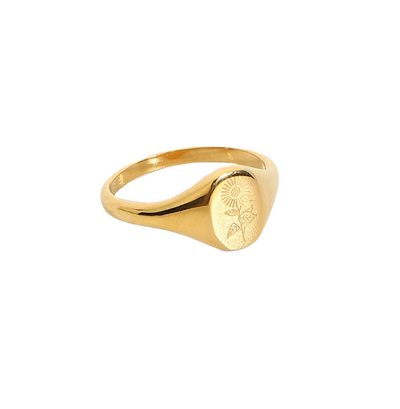 Ring met zonnebloem goud
