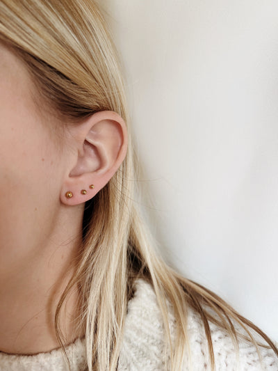 Earrings Stud Dot - 3 sizes