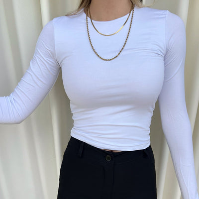 Lizzy long sleeve top | Tall | White